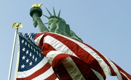 Statua della Libertà, Bandiera USA