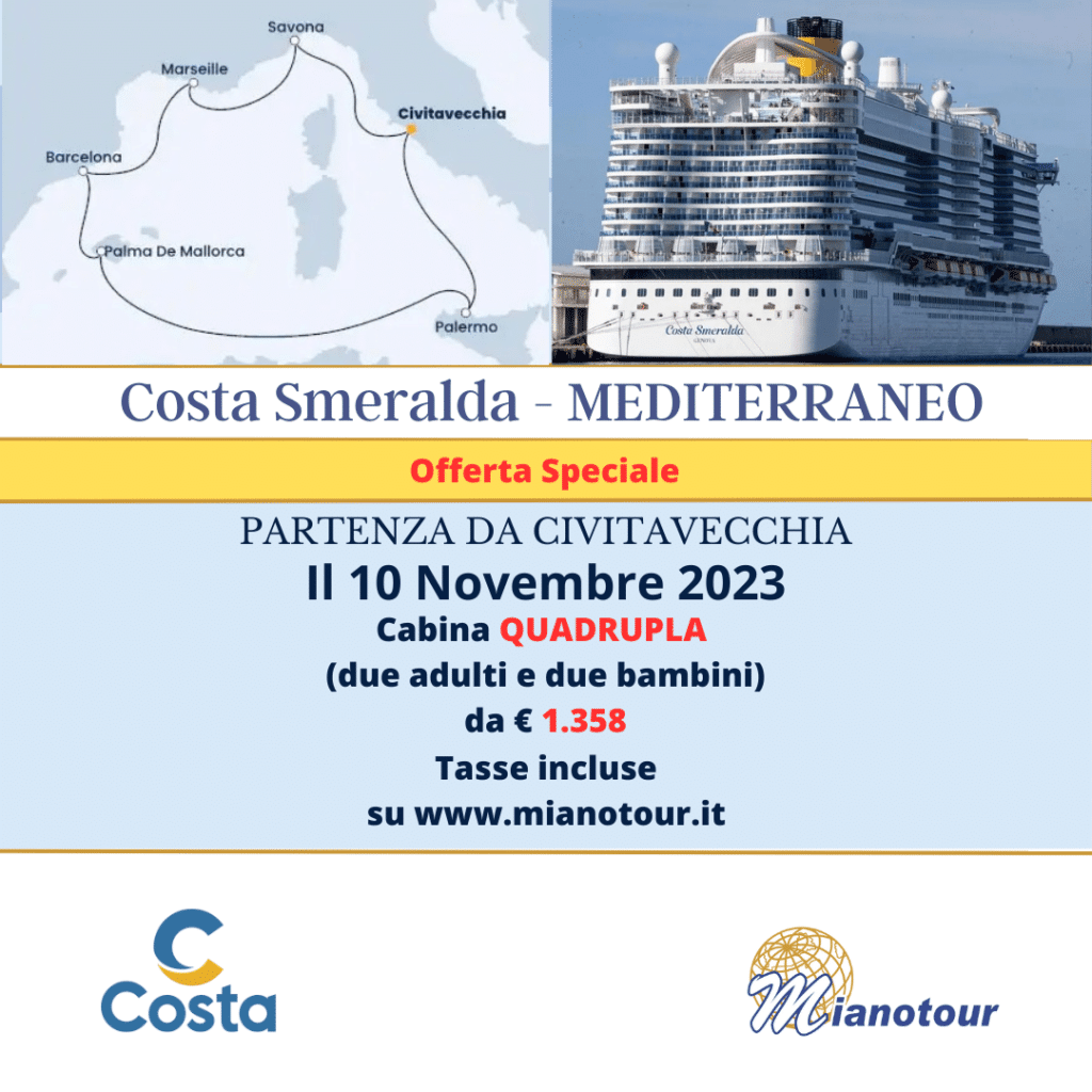Costa Smeralda - Mediterraneo 10 novembre 2023 da Civitavecchia